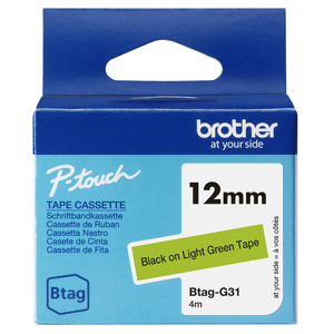 Brother BTAG-G31, Black on green, Philippines, 5 year(s), Brother, P-touch PT-N10, PT-N20, PT-N25BT…