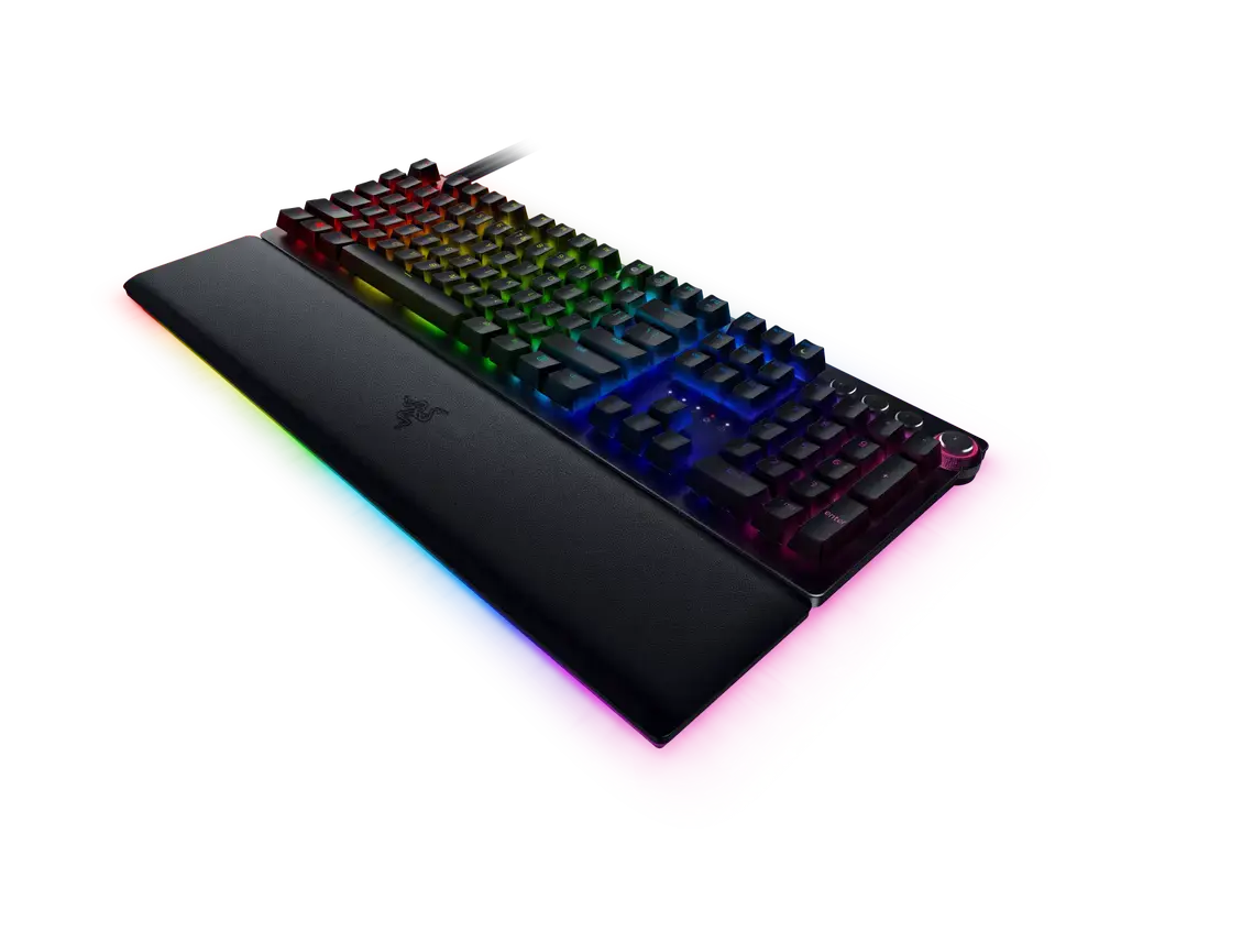 "Razer Huntsman V2", optinė žaidimų klaviatūra, RGB LED apšvietimas, šiaurietiška, juoda, laidinė