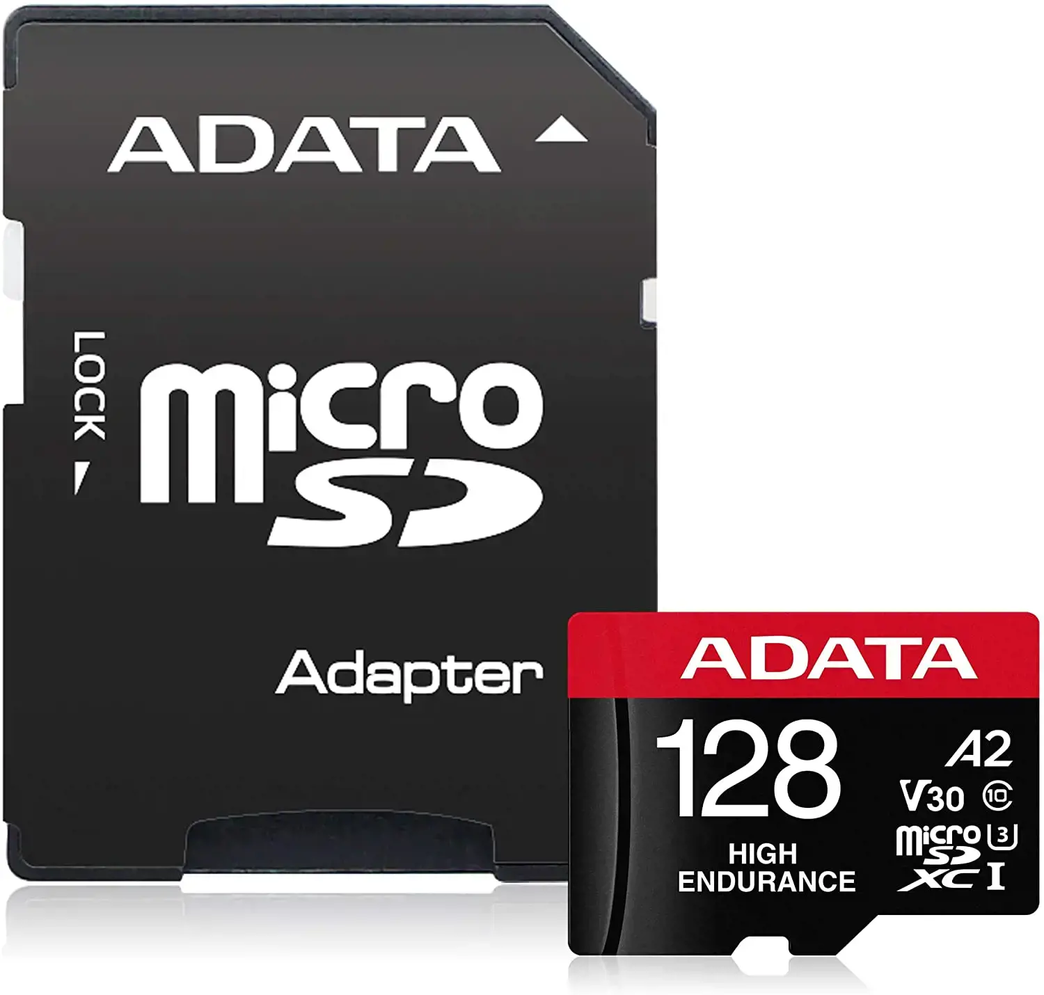 ADATA AUSDX128GUI3V30SHA2-RA1 Atminties kortelė 128 GB, "MicroSDXC", 10 klasės "Flash" atmintis, adapteris, 80 MB/s, 100 MB/s