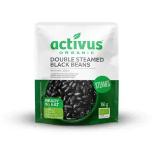 Ekologiškos juodosios pupelės be skysčio ACTIVUS, plast. maišelyje, 150g LT-EKO-001