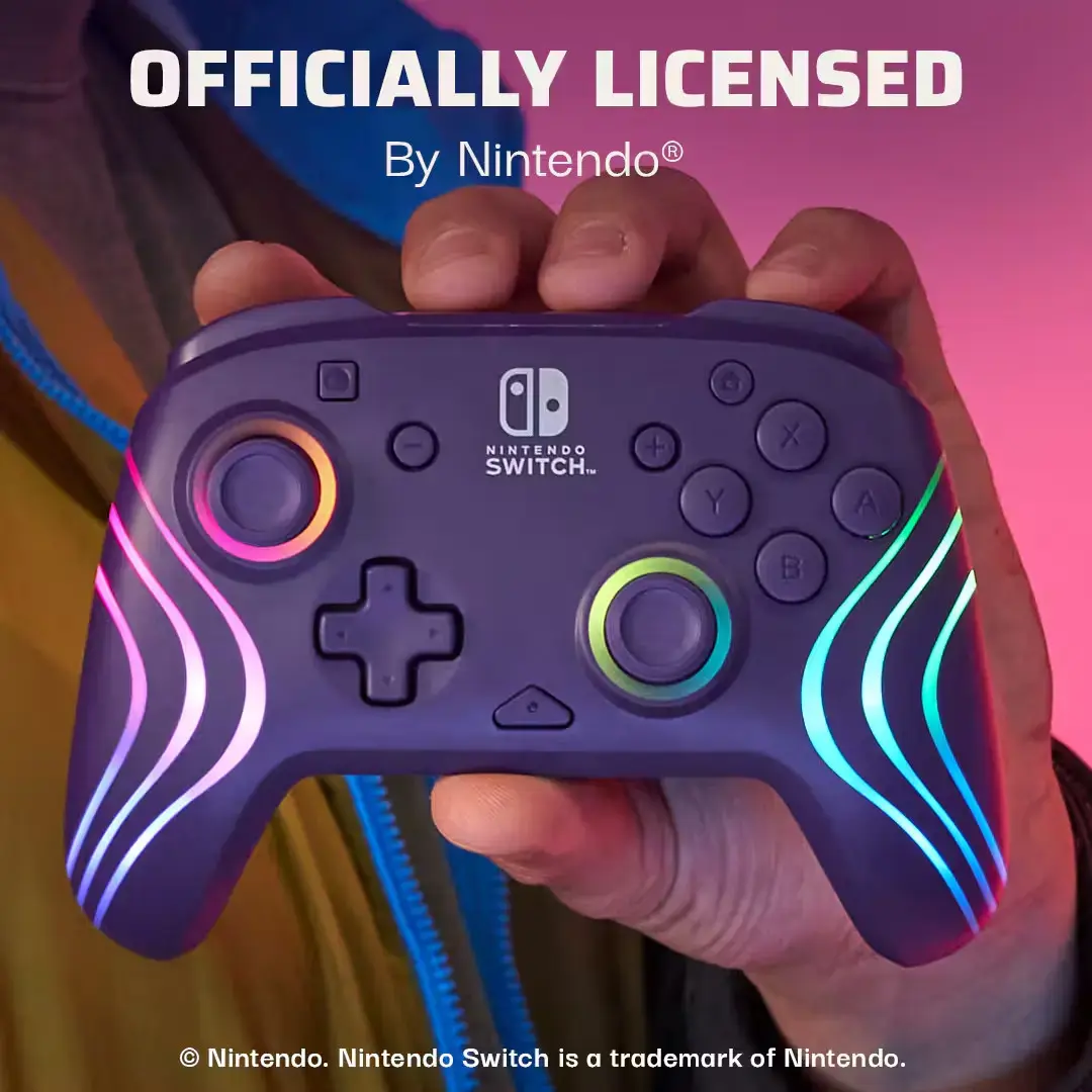 PDP wireless controller Afterglow Wave Nintendo Switch, purple