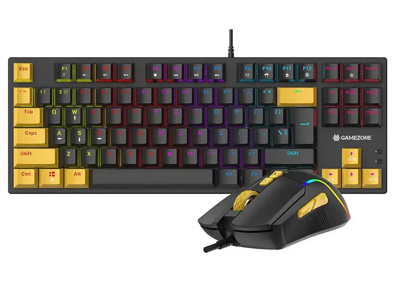 Tracer HORNET 87 keyboard Mouse included Gaming USB QWERTY English Black, Yellow