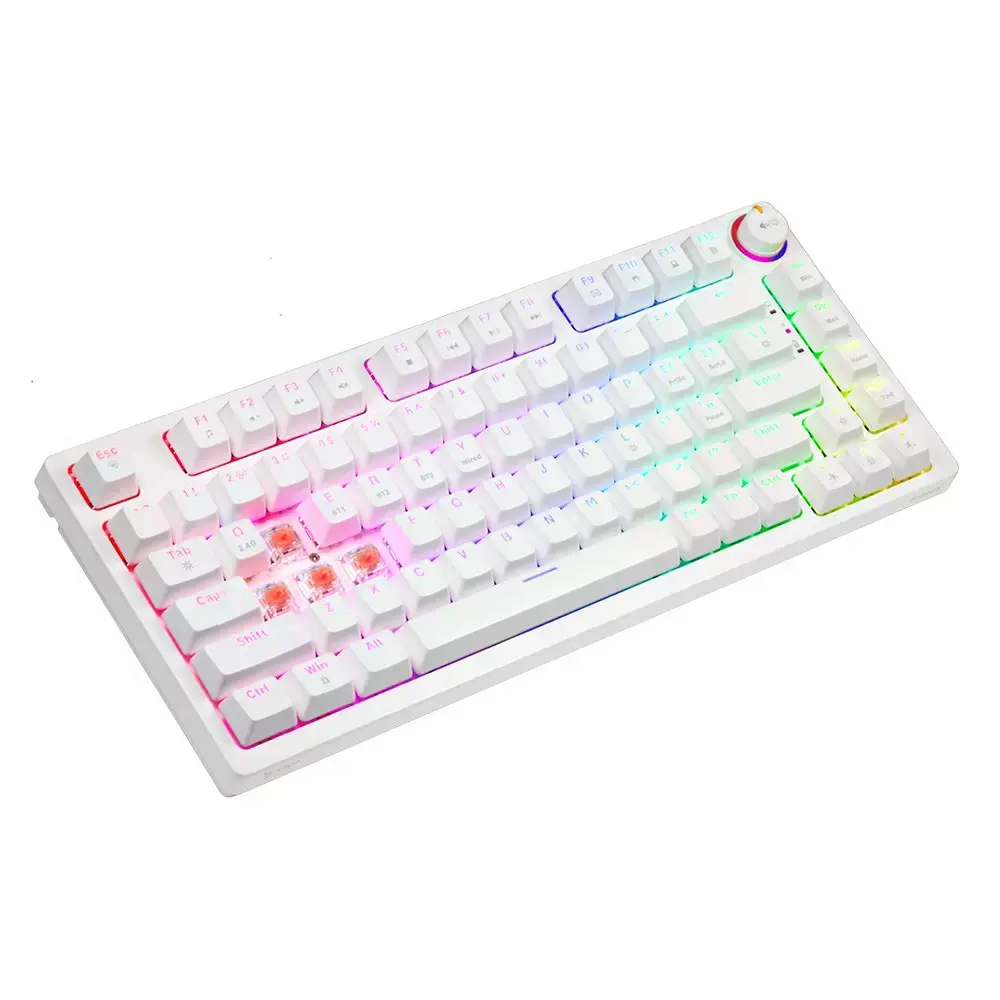 SAVIO PHENIX WHITE Wireless Mechanical Keyboard, Gateron Red Pro, ABS