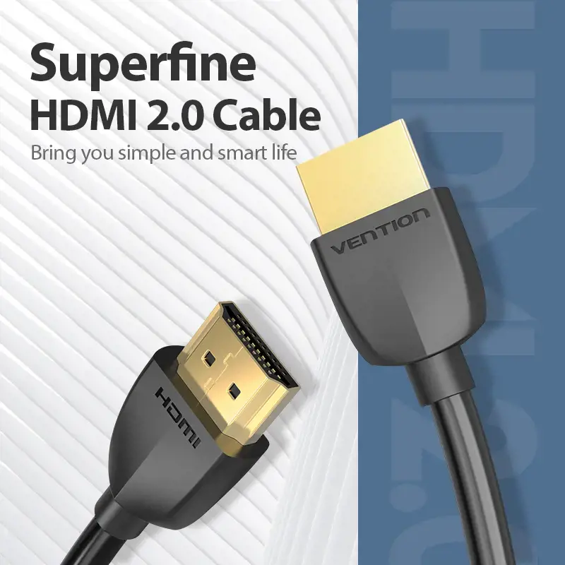 "Vention" nešiojamasis HDMI kabelis 3M juodas, 3 m, A tipo HDMI (standartinis), A tipo HDMI (standartinis), 3D, 18 Gbit/s, juodas