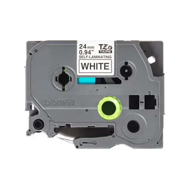 BROTHER TZESL251 24MM BLK ON WHT SELF LAMINATE