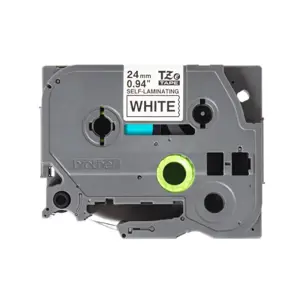 BROTHER TZESL251 24MM BLK ON WHT SELF LAMINATE