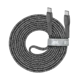 KABELIS USB-C Į USB-C 2,1 M PILKOS SPALVOS PS6105 GR21 RIVACASE