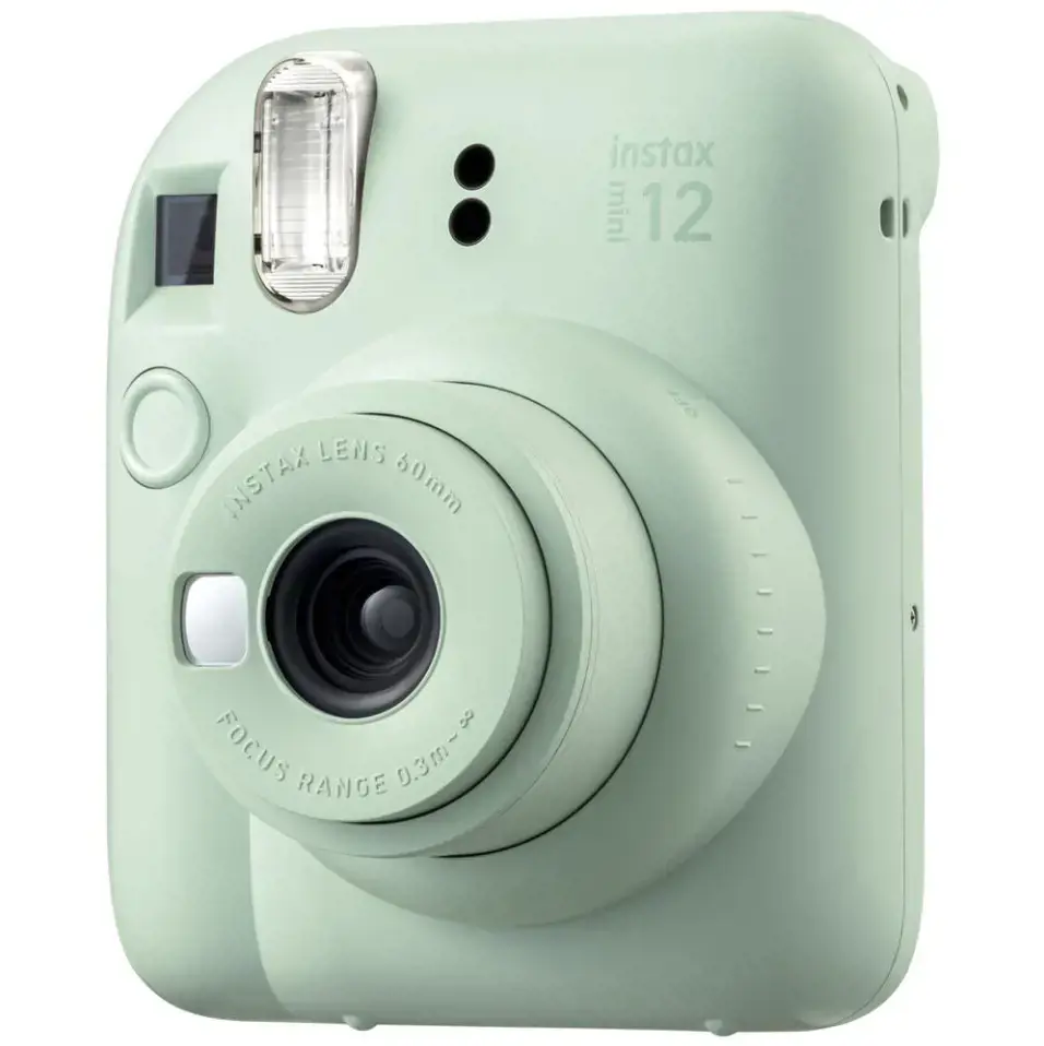 Fujifilm Instax mini 12 camera Mint Green + Instax Mini Glossy (10pl) + dėklas