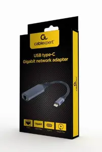 GEMBIRD A-USB3C-LAN-01 USB Type-C Gigabit tinklo adapteris erdviai pilkas