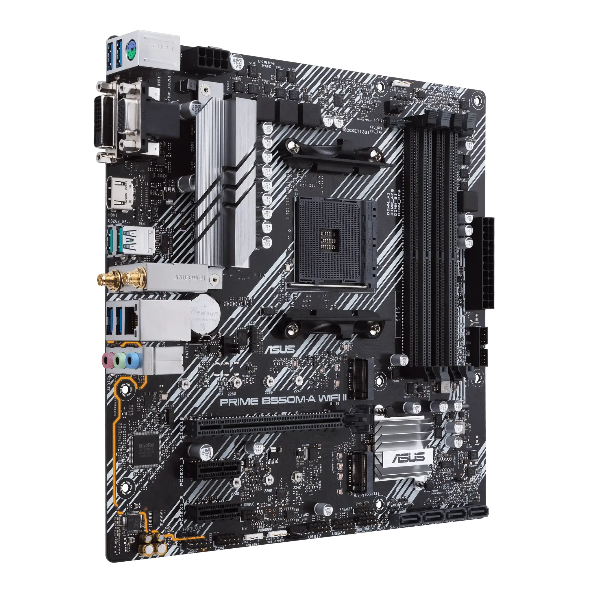 ASUS PRIME B550M-A WIFI II, AMD, Socket AM4, AMD Ryzen™ 3, AMD Ryzen™ 5, AMD Ryzen™ 7, 3 kartos AMD Ryzen™ 9, AMD Ryzen 9 5th Gen, Socket AM4, DDR4-SDRAM, 128 GB