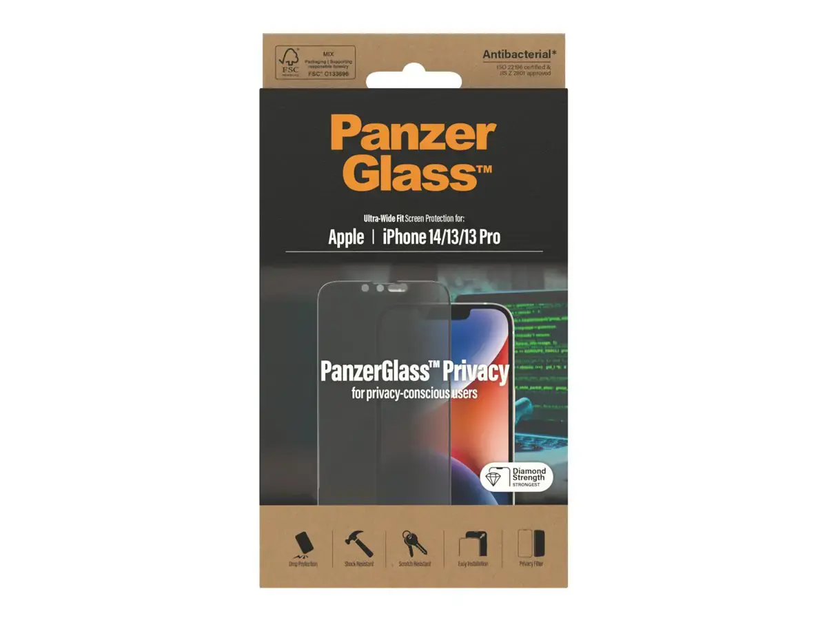 PanzerGlass Ultra-Wide Fit Privacy tempered glass for iPhone 14 | 13 | 13 Pro 6,1"
