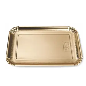 Vienkartiniai padėklai, aukso sp., kartonas, 54 x 38 cm 50 vnt