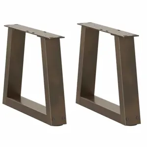 Kavos staliuko kojelės, V formos, 2 vnt., natūralus plienas, 40x(30-31,3) cm, plienas