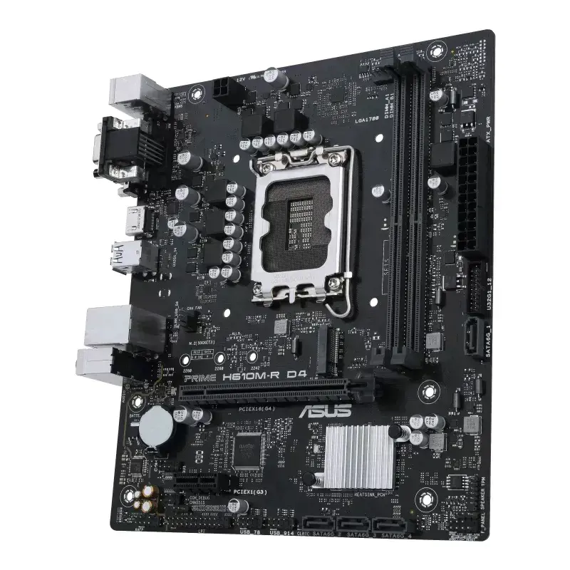 ASUS PRIME H610M-R D4, "Intel", LGA 1700, "Intel® Celeron®", "Intel® Core™ i3", "Intel® Core™ i5", "Intel® Core™ i7", "Intel® Core™ i9", "Intel Pentium G", LGA 1700, DDR4-SDRAM, 64 GB