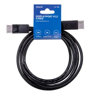 SAVIO kabelis CL-136 (DisplayPort M - DisplayPort M; 2 m; juoda spalva)