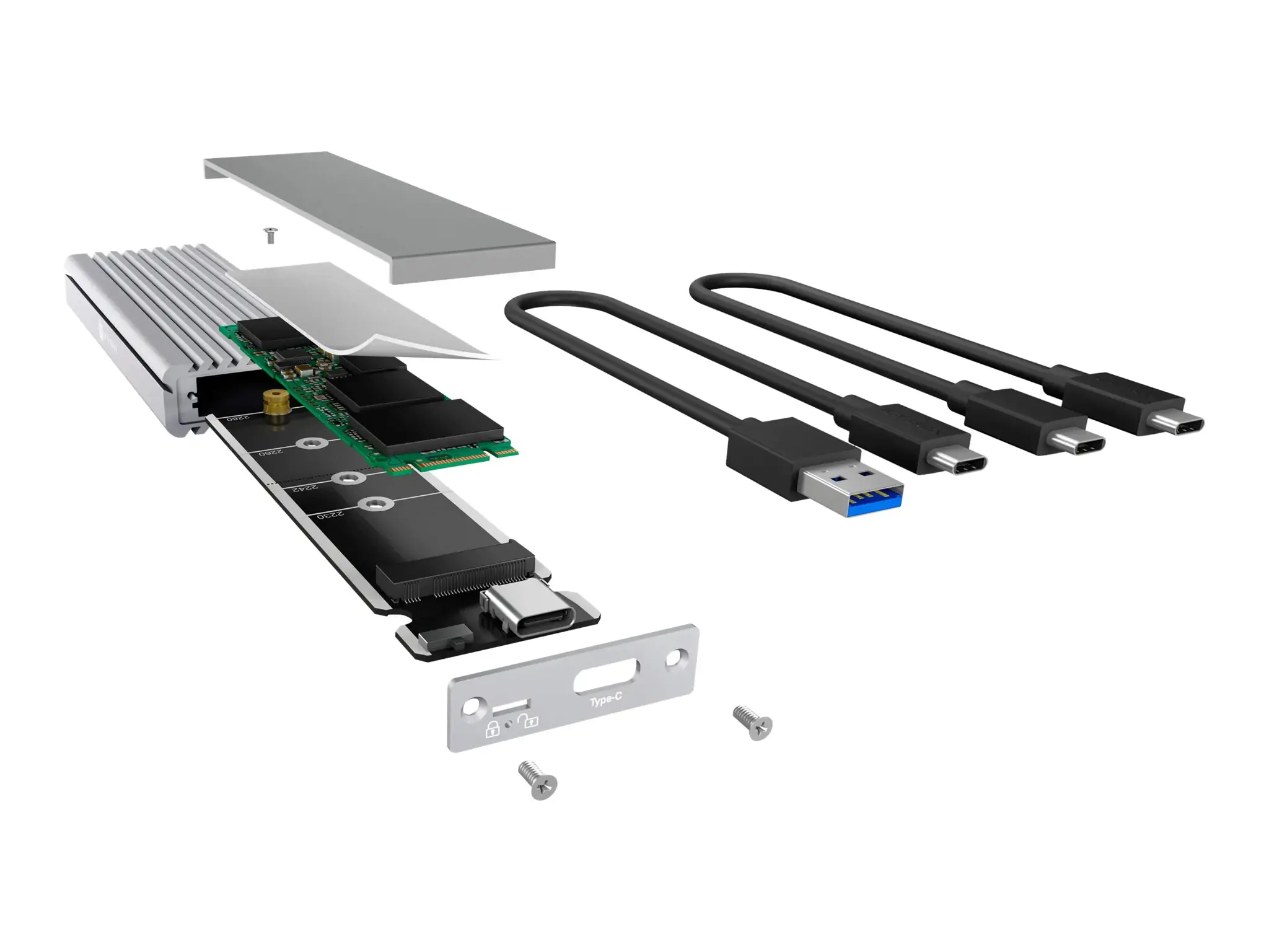 ICYBOX IB-1817Ma-C31 "IcyBox" išorinis korpusas M.2 NVMe SSD, USB 3.1 Type-C, sidabrinės spalvos