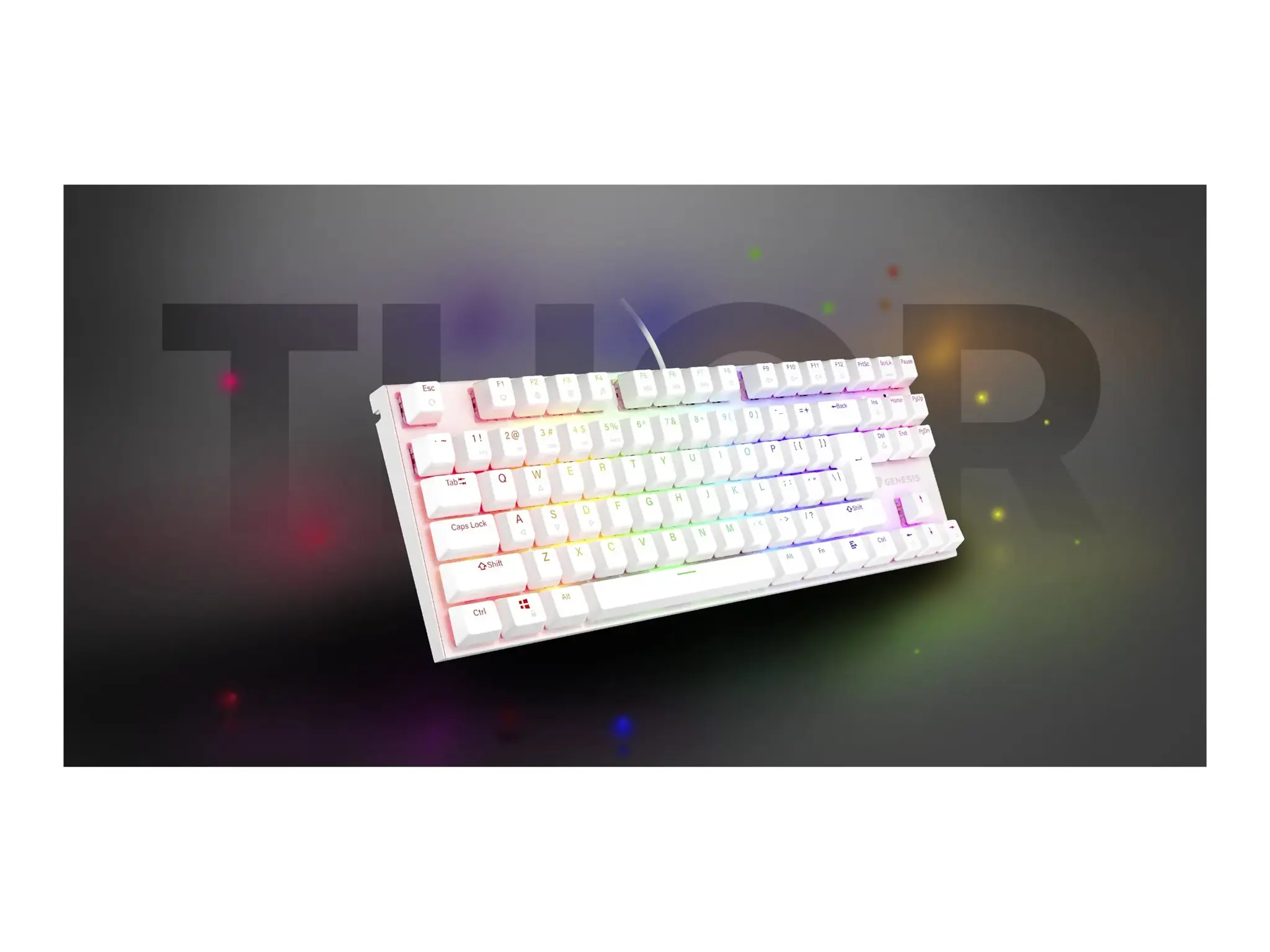 Genesis | THOR 303 | Mechanical Gaming Keyboard | Wired | US | Outemu Peach Silent | White