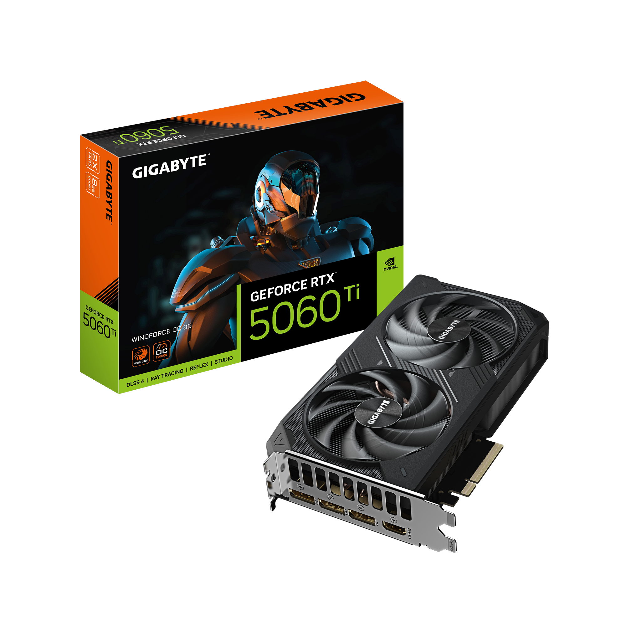 Vaizdo plokštė GIGABYTE GeForce RTX 5060 Ti 8 GB, GDDR7, GV-N506TWF2OC-8GD