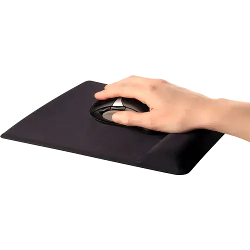 Fellowes Health-V Fabrik Mouse Pad/Wrist Support Black, Black, Monochromatic, Memory foam, Plastic, Wrist rest