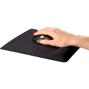 Fellowes Health-V Fabrik Mouse Pad/Wrist Support Black, Black, Monochromatic, Memory foam, Plastic, Wrist rest