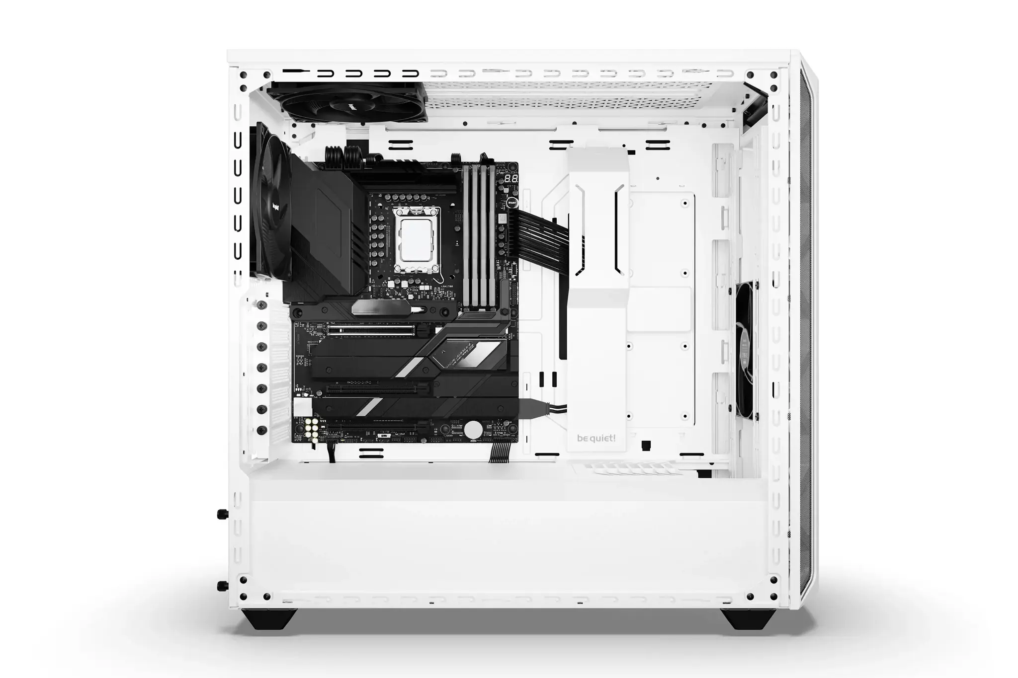 Būkite tylūs! Shadow Base 800 DX White, Midi Tower, Kompiuteris, Balta, ATX, EATX, micro ATX, Mini-ITX, Akrilonitrilo butadieno stirenas (ABS), Plienas, Grūdintas stiklas, Multi
