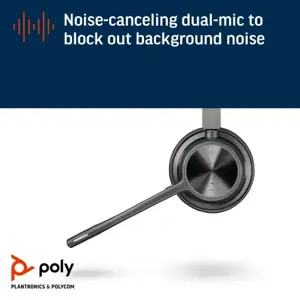 POLY Voyager 4320 Microsoft Teams Certified USB-A Headset +BT700 dongle, Wired & Wireless, Office/Call center, 20 - 20000 Hz, 162 g, Headset, Black