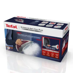 "Tefal Ultragliss Anti-Calc Plus" FV6840E0, garų lygintuvas, 2 m, 260 g/min, violetinis, sidabrinis, 50 g/min, 0,27 l