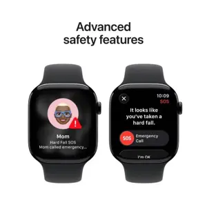 Apple Watch Series 11 GPS + Cellular 46mm Jet Black Aluminium Case with Black Sport Band - M/L | Smart watch | LTPO OLED Always-On Retina | Waterproof | Jet Black