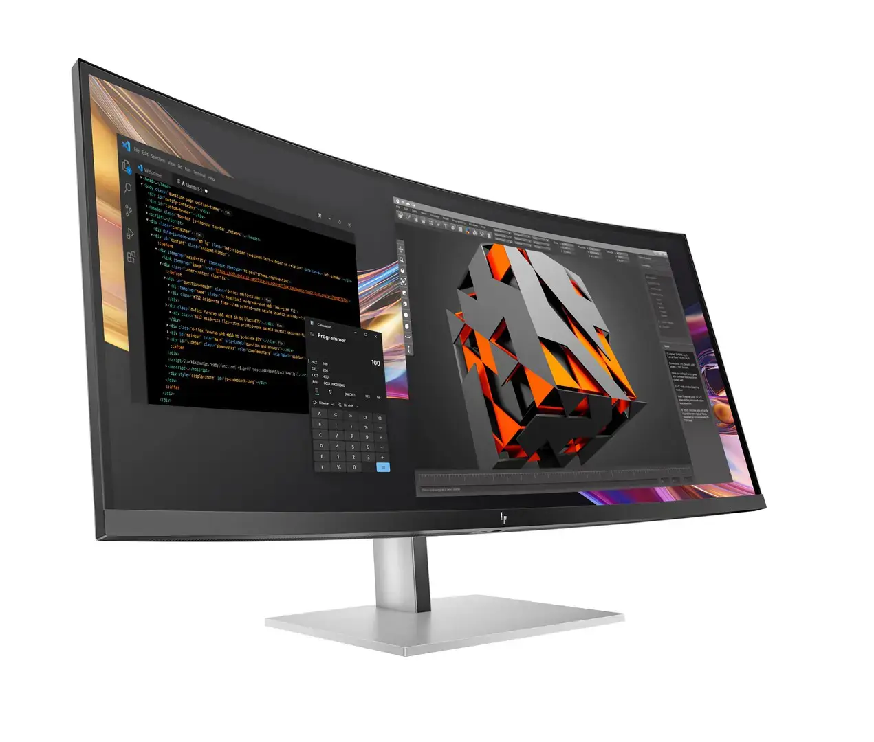HP 738pu Series 7 Pro Curved TB4 Charging Monitor - 37.5" 3840x1600 WQHD+ 400-nit 60Hz AG, Curved, IPS Black HDR 400, USB-C(100W/65W/15W)/HDMI/ DP Daisy-Chain, 5x USB-A, speakers, RJ-45 LAN, height adjustable/tilt/swivel, 3 years (Z38c)