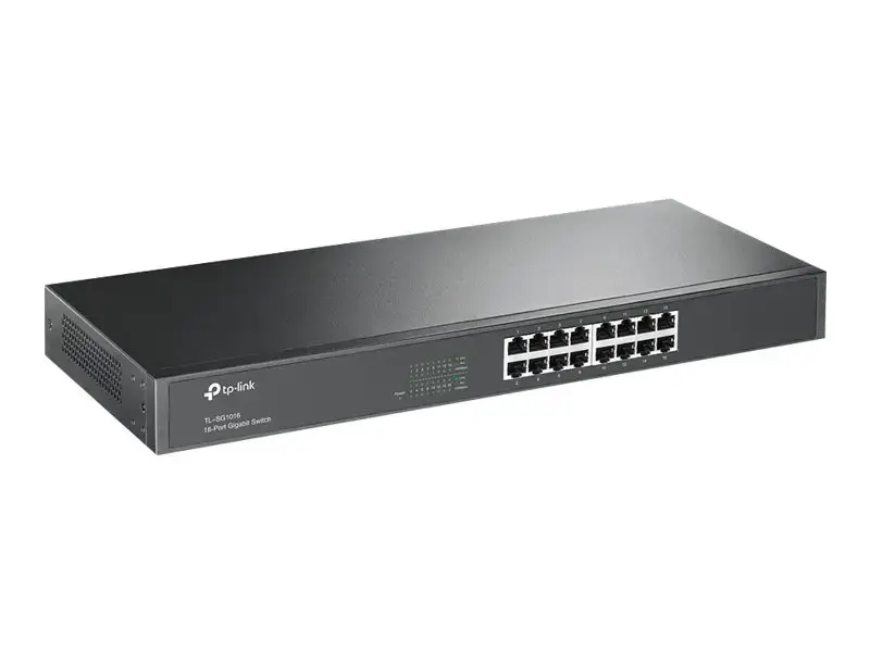 "TP-Link" 16 prievadų "Gigabit" tinklo komutatorius, nevaldomas, "Gigabit Ethernet" (10/100/1000), dvipusis duomenų perdavimas, montuojamas į stovą, 1U