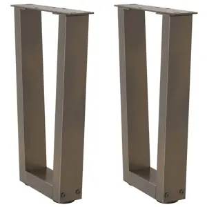Kavos staliuko kojelės, V formos, 2 vnt., natūralus plienas, 38x(42-43,3) cm, plienas