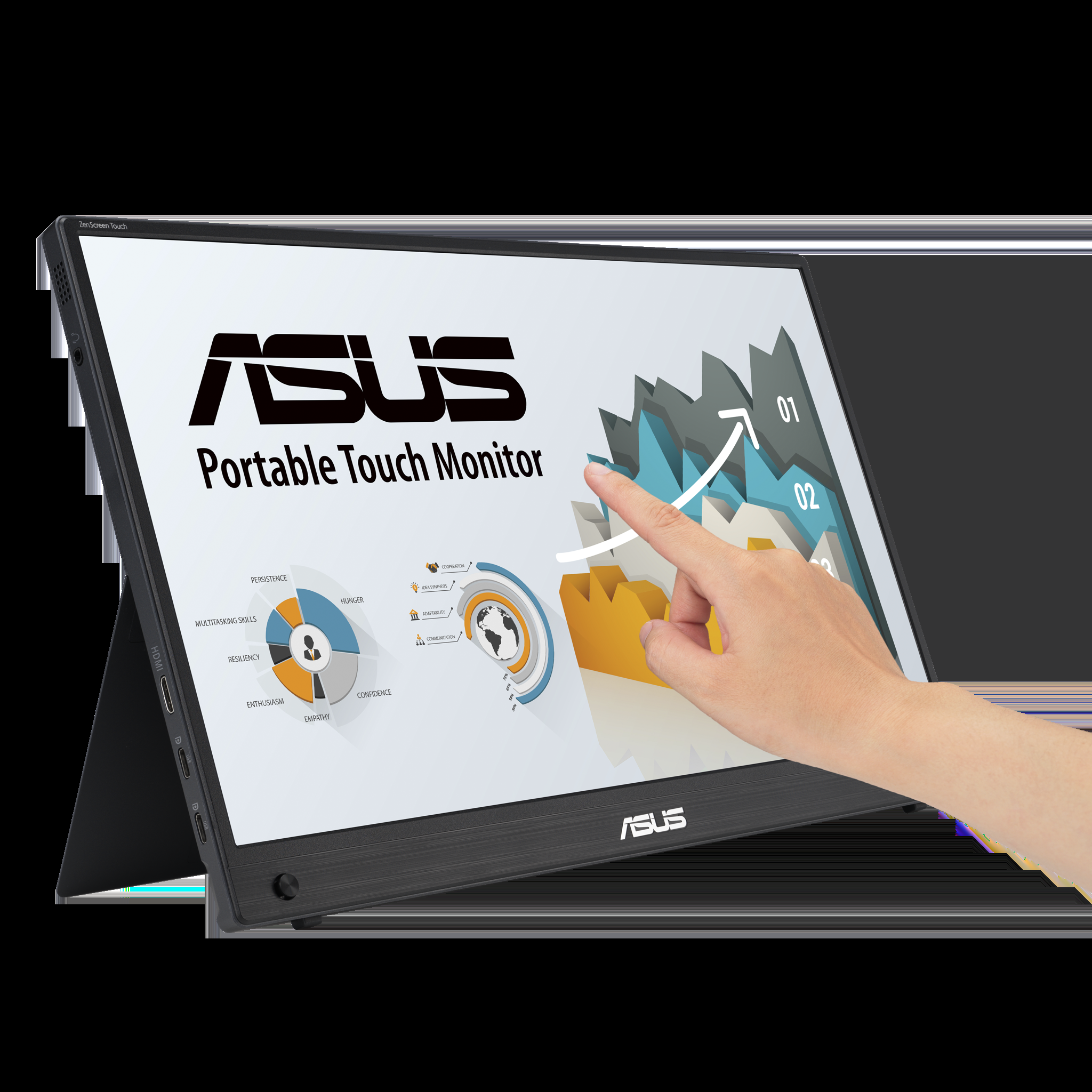 ASUS ZenScreen MB16AHT, 39,6 cm (15,6"), 1920 x 1080 taškų, "Full HD", 5 ms, juodas