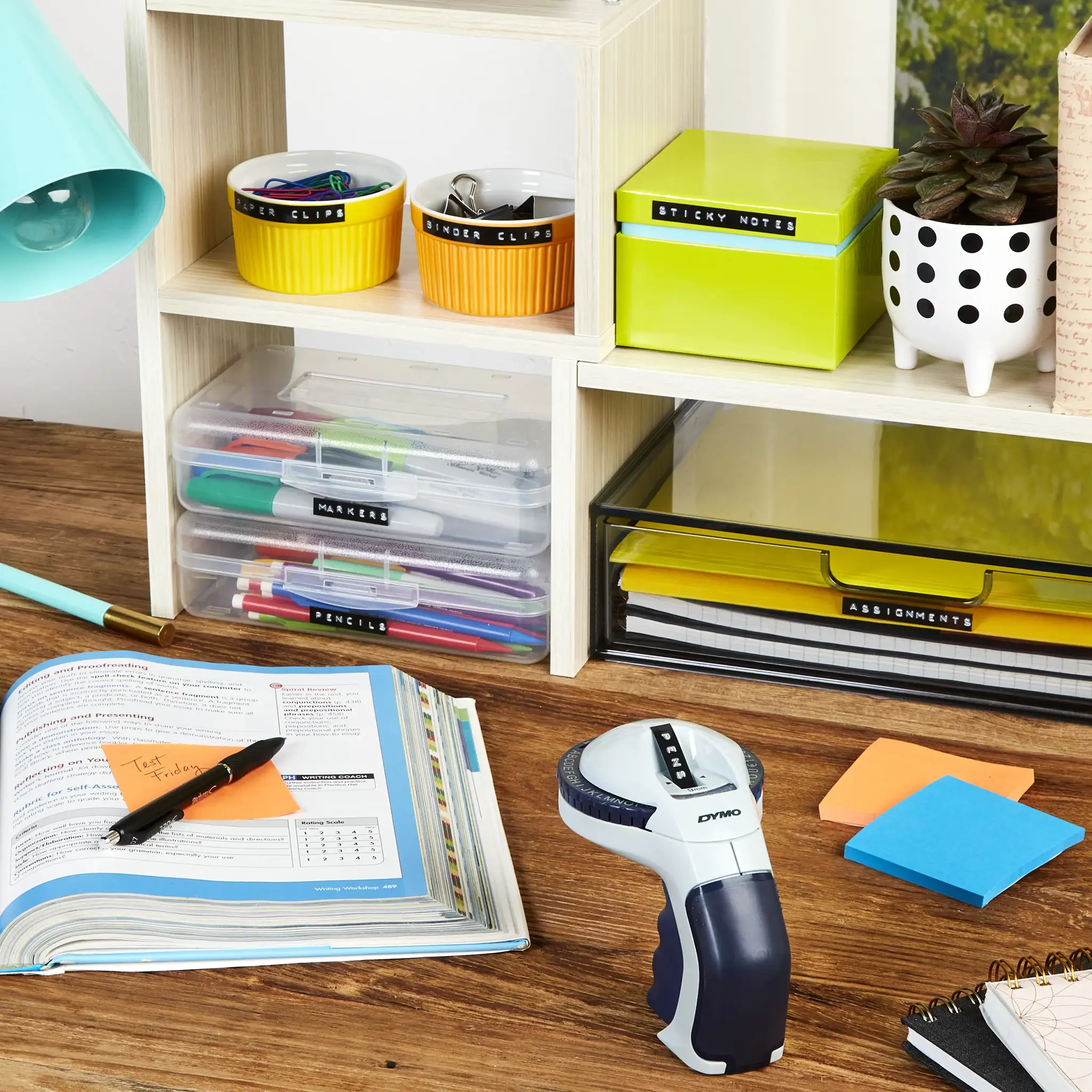 DYMO Omega Embossing Label Maker | Small Label Maker with Turn-Click Wheel and Ergonomic Design | For HomeDIY & Crafting (£/€ÄÖ & Ü), Direct thermal, Blue