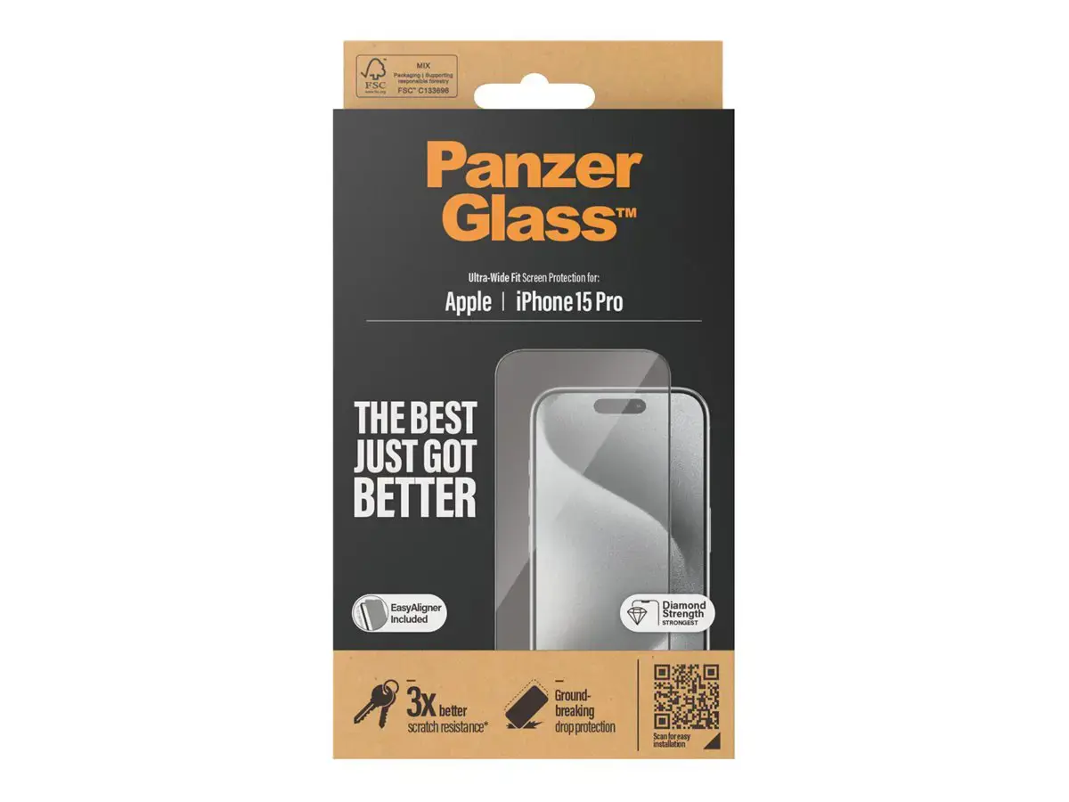 "PanzerGlass" ekrano apsauga "iPhone 2023 6.1 Pro" | Ultra-Wide Fit w. EasyAligner