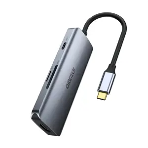 Choetech 7in1 multifunctional USB Type C HUB - 3x USB 3.2 Gen 1 | SD and TF memory card reader | HDMI 4K 30Hz | USB Type C gray (HUB-M19 gray)