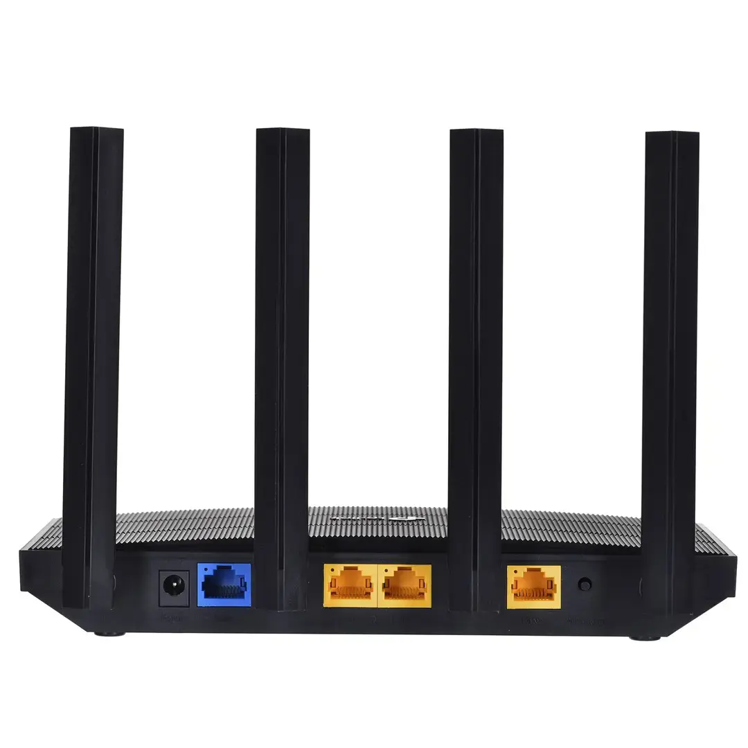 TP-Link Archer AX1500 Wi-Fi 6 maršrutizatorius, "Wi-Fi 6" (802.11ax), trijų dažnių (2,4 GHz / 5 GHz / 5 GHz), Ethernet LAN, juodas, stalinis maršrutizatorius