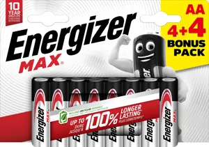 Energizer battery Max Alkaline AA CHP8 4+4