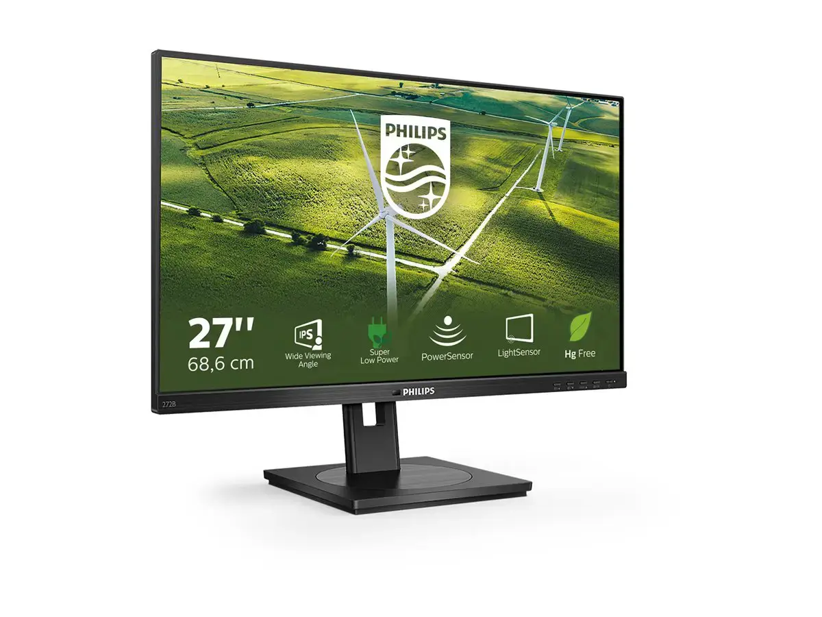 Monitorius PHILIPS 272B1G/00 27inch 1920x1080 IPS Flat H/A 150 MM Pivot ECO FRIENDLY SUPER ENERGY EFFICIENT DESIGN USB HUB SPEAKERS