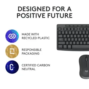 Logitech MK370 Combo for Business, Wireless, RF Wireless + Bluetooth, Membrane, QWERTY, Graphite, Mouse included