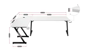 ŽAIDIMŲ STALAS HUZARO HERO 7.0 WHITE