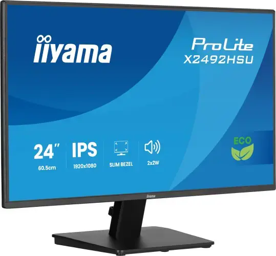 iiyama ProLite X2492HSU-B1 Monitorius 24'' IPS, FHD 1920x1080, 3 ms, 300 cd/m2, 120 Hz, Juoda