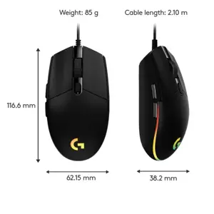 LOGITECH G203 LIGHTSYNC žaidimų pelė juoda