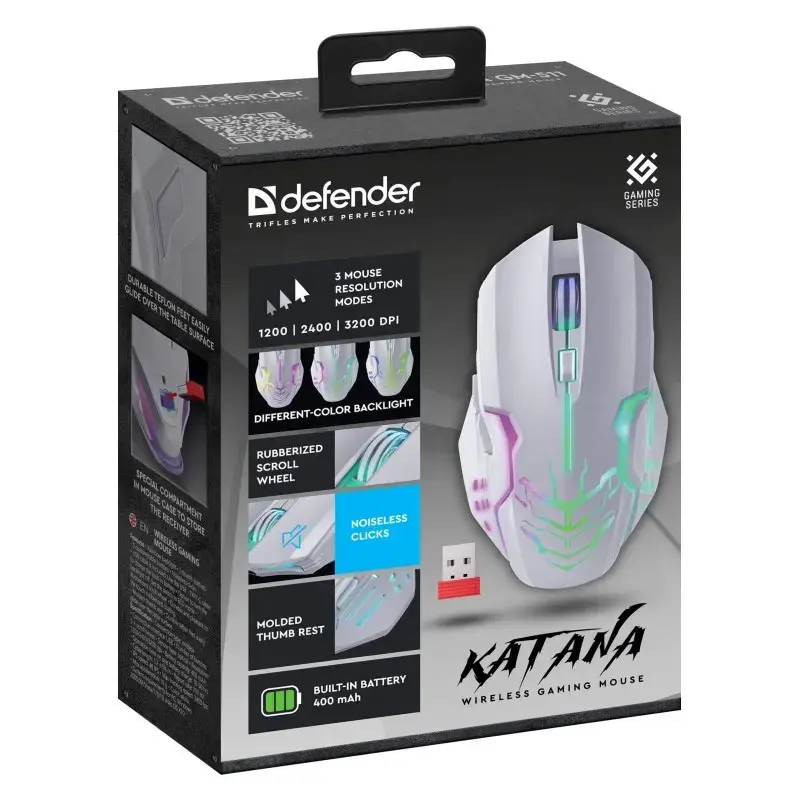 CDEFENDER GM-511 KATANA RF 3200dpi 7P WHITE
