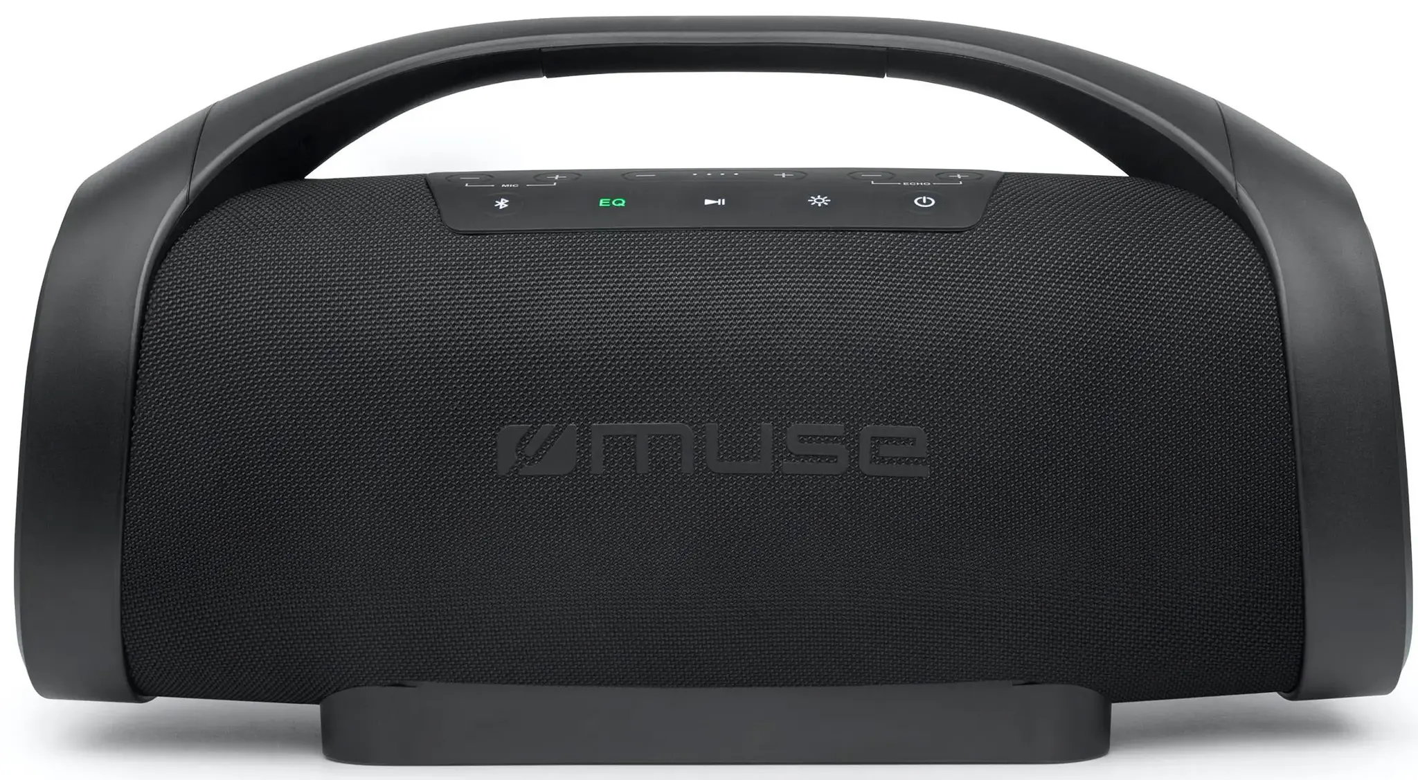"Muse" nešiojamasis "Bluetooth" garsiakalbis, atsparus purslams, juodas