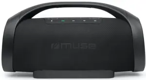"Muse" nešiojamasis "Bluetooth" garsiakalbis, atsparus purslams, juodas