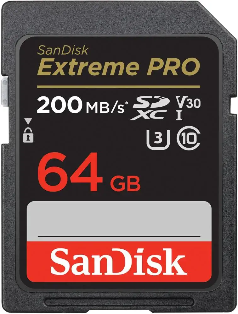 "SanDisk Extreme PRO" 64GB SDXC atminties kortelė + 2 metų "RescuePRO Deluxe" iki 200MB/s ir 90MB/s skaitymo/rašymo greitis, UHS-I, 10 klasė, U3, V30; EAN:619659188719