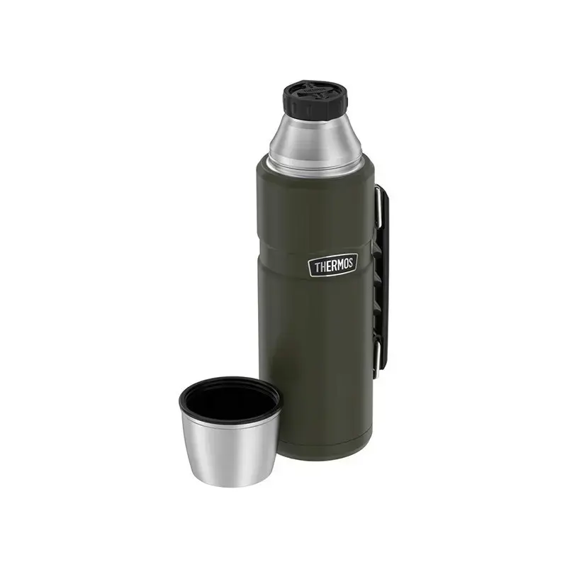 THERMOS 470 ml thermos flask with cup holder - army green