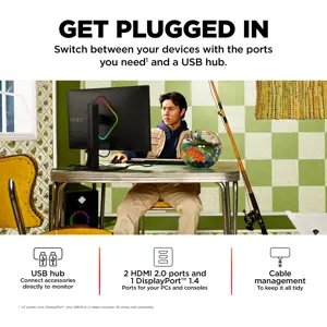 "HP OMEN by HP 27qs", 68,6 cm (27"), 2560 x 1440 taškų, "Quad HD", 1 ms, juodas