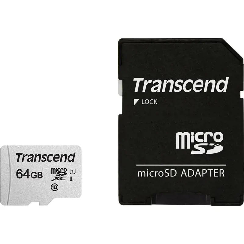 TRANSCEND 64GB UHS-I U1 microSD su adapteriu