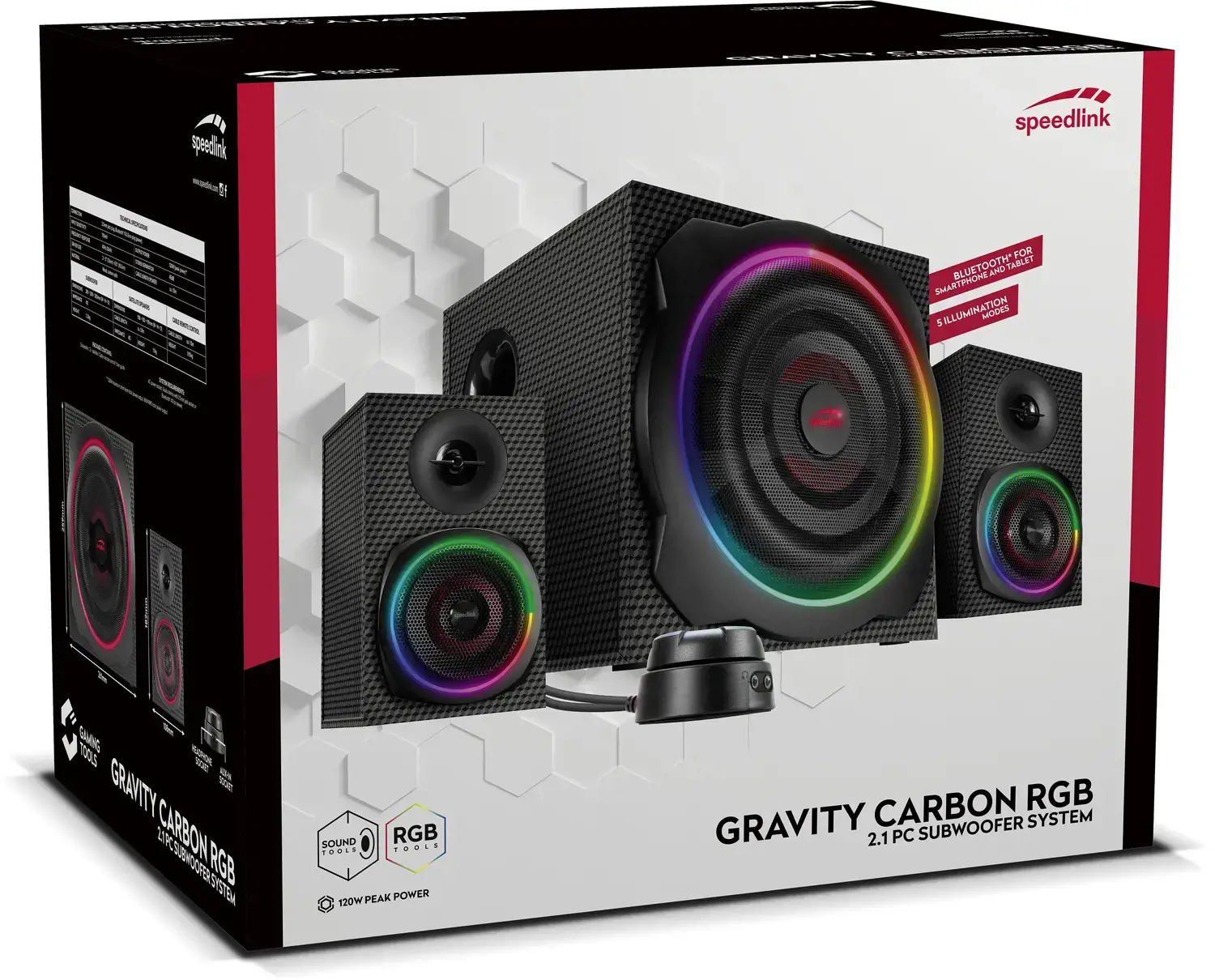 "Speedlink" garsiakalbiai Gravity Carbon RGB 2.1 (SL-830100-BK)